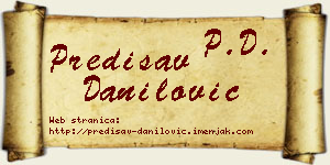 Predisav Danilović vizit kartica